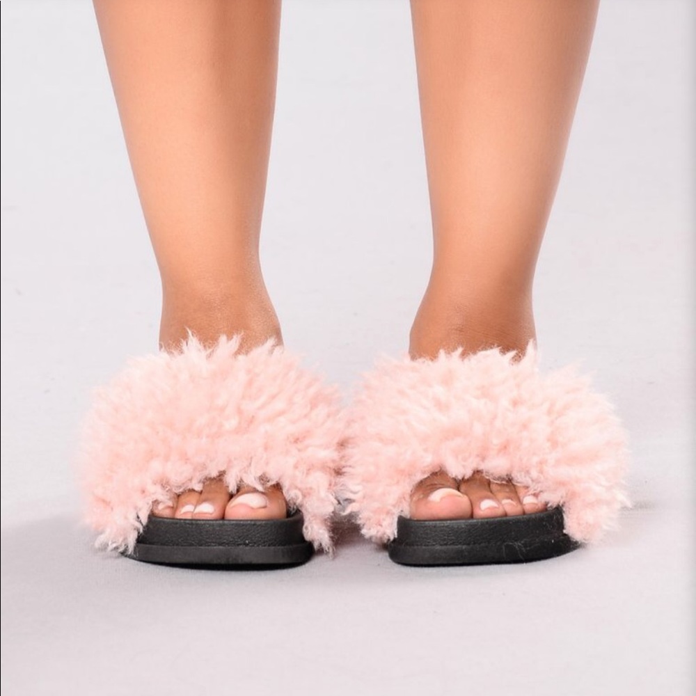 Fuzzy slippers.